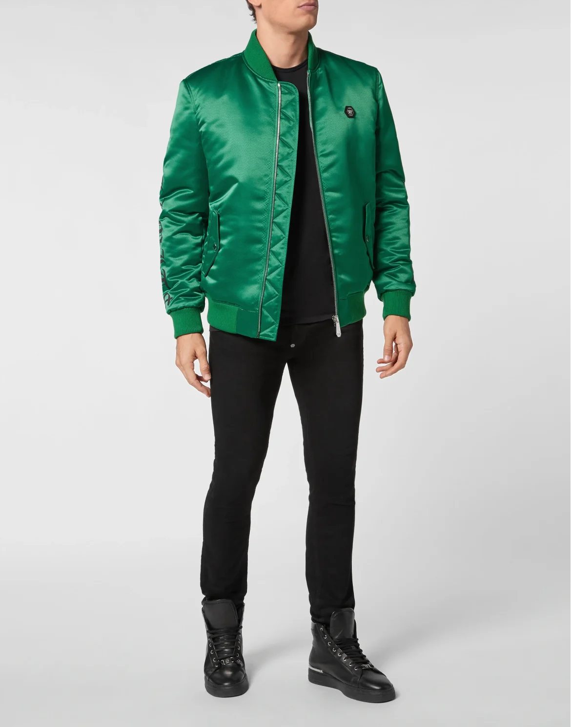 Satin Top Gun Bomber Hexagon, цвет: Зеленый