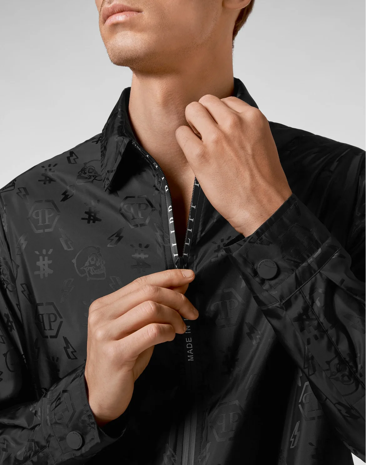Nylon Shirt Oversize Cut Monogram, цвет: Черный