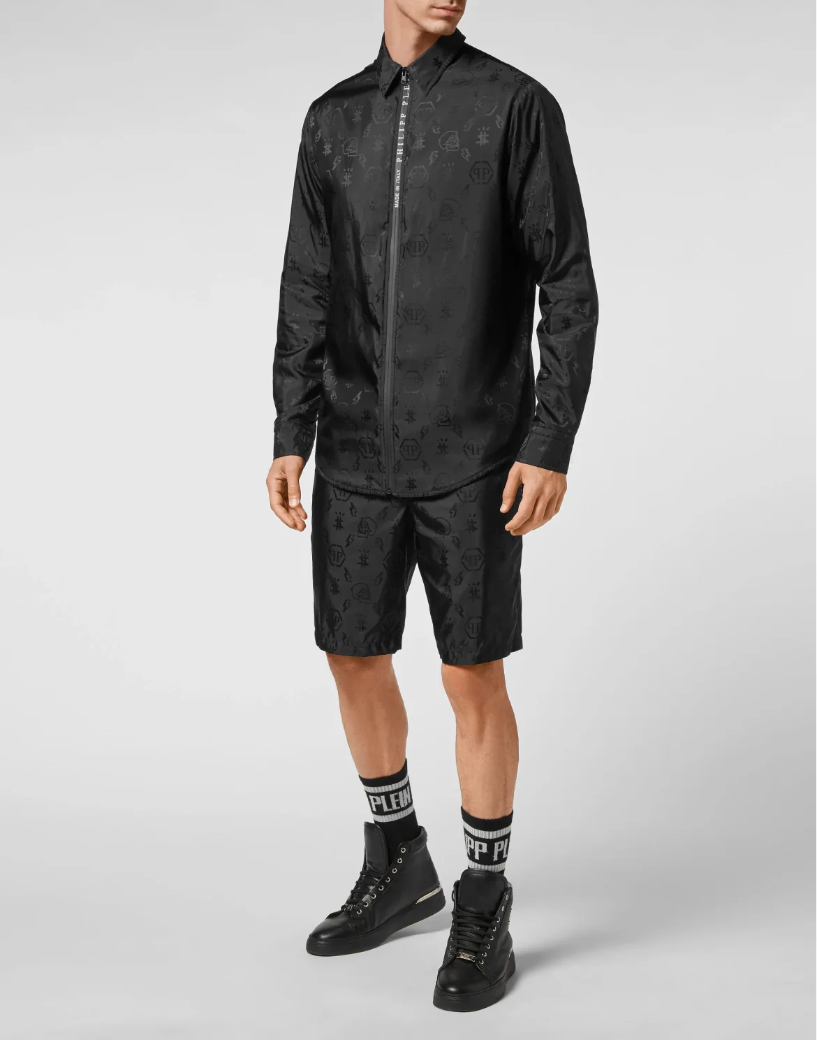 Nylon Shirt Oversize Cut Monogram, цвет: Черный