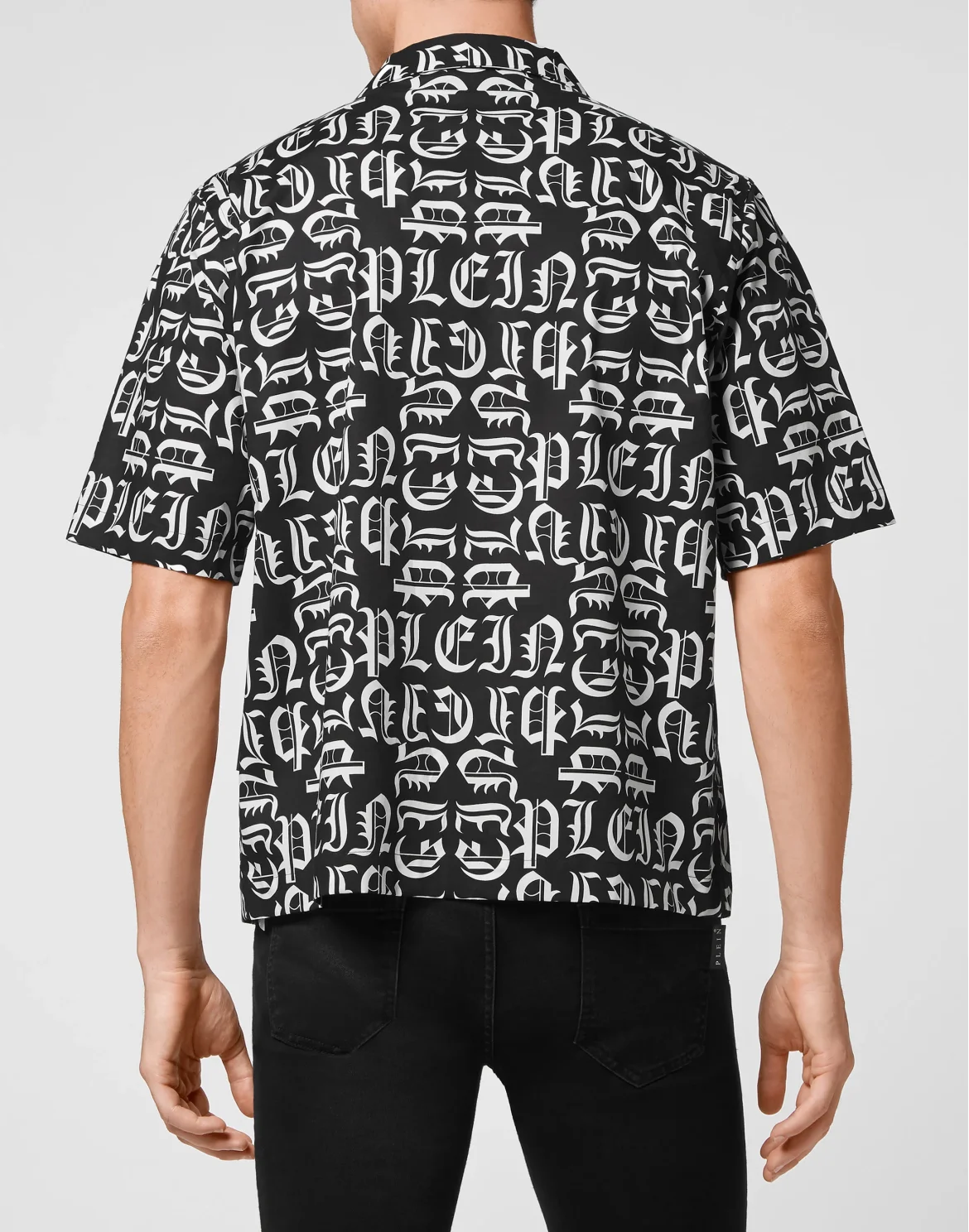 Cotton Lebowski Shirt Bowling Cut Gothic Plein, цвет: Черный