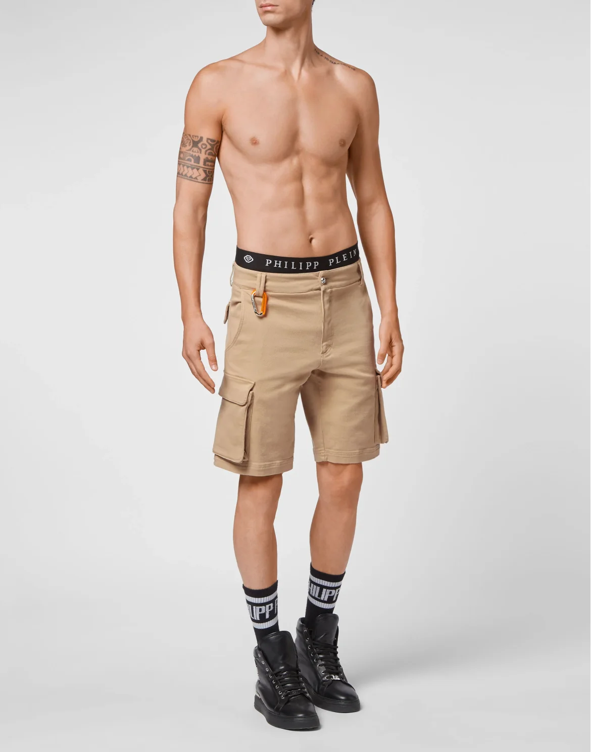 Cotton Short Trousers Cargo fit Monogram, цвет: Бежевый