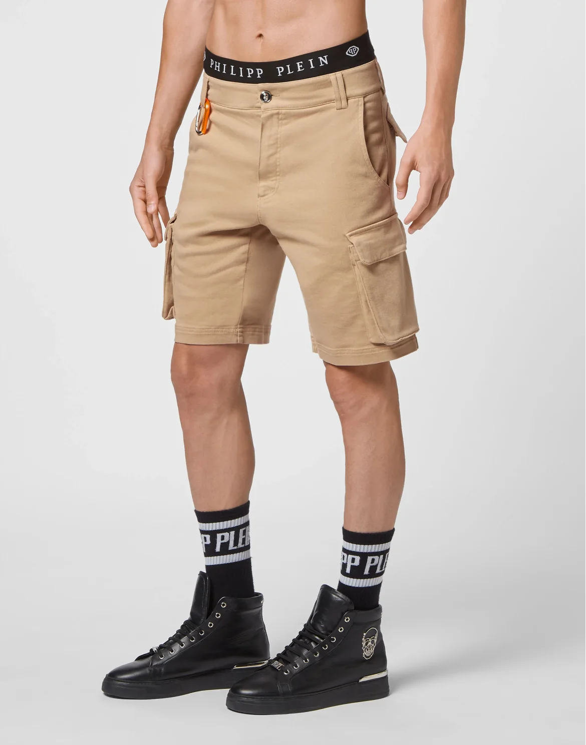 Cotton Short Trousers Cargo fit Monogram, цвет: Бежевый