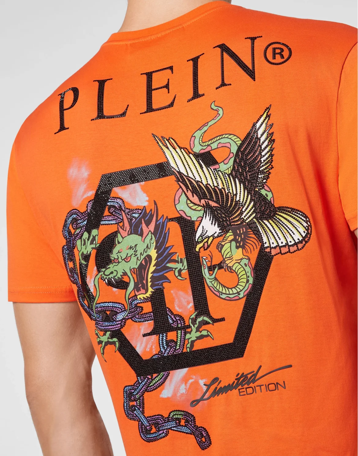 T-shirt Round Neck SS Stones Gothic Plein, цвет: Оранжевый