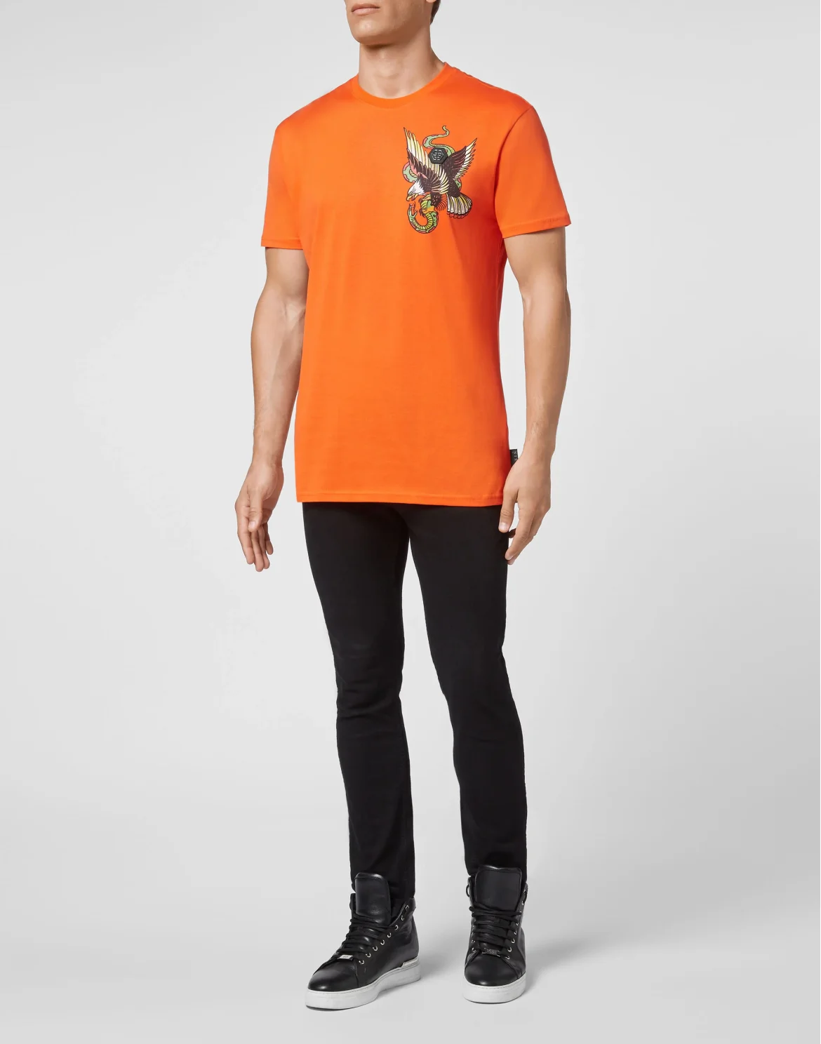 T-shirt Round Neck SS Stones Gothic Plein, цвет: Оранжевый