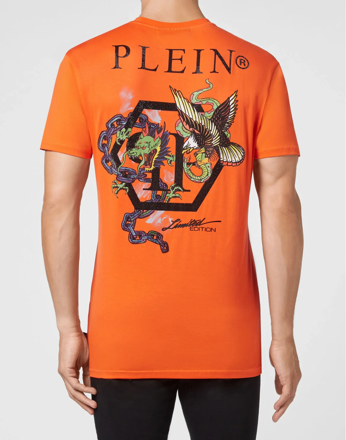 T-shirt Round Neck SS Stones Gothic Plein, цвет: Оранжевый