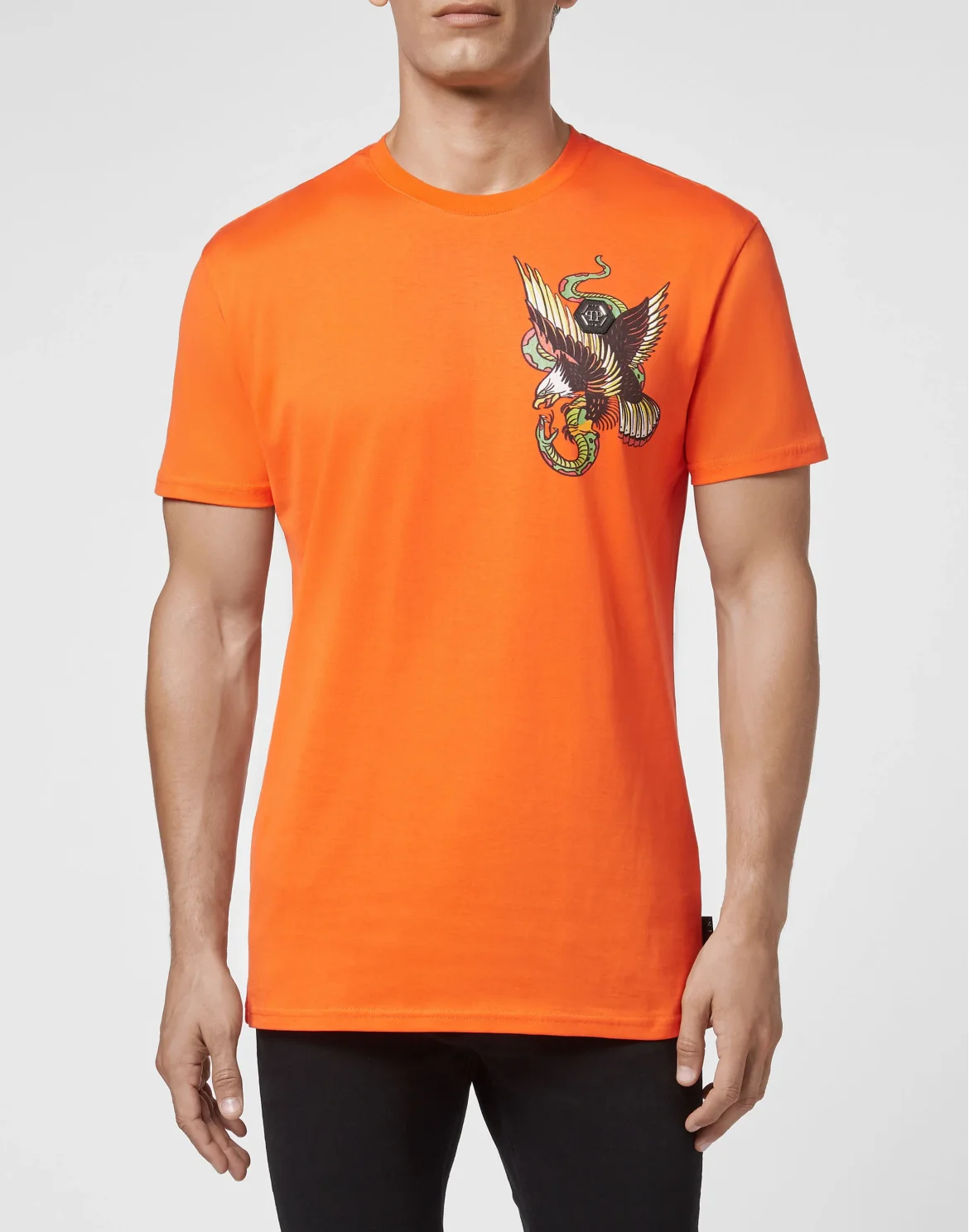 T-shirt Round Neck SS Stones Gothic Plein, цвет: Оранжевый
