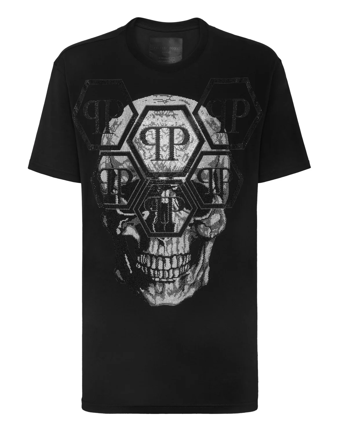 T-shirt Round Neck SS Skull with Crystals, цвет: Черный