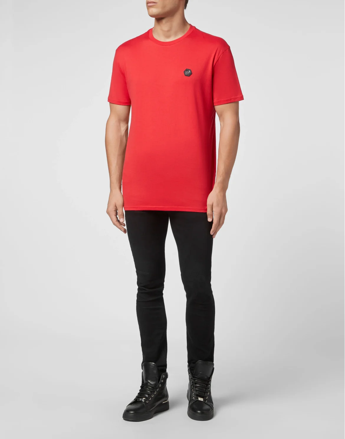 T-shirt Round Neck SS Iconic Plein, цвет: Красный