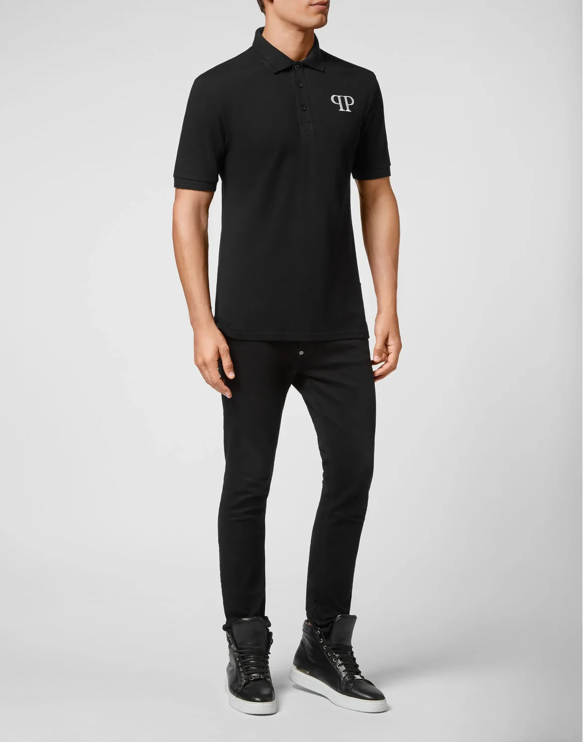 Slim Fit Polo shirt SS Iconic Plein, цвет: Черный