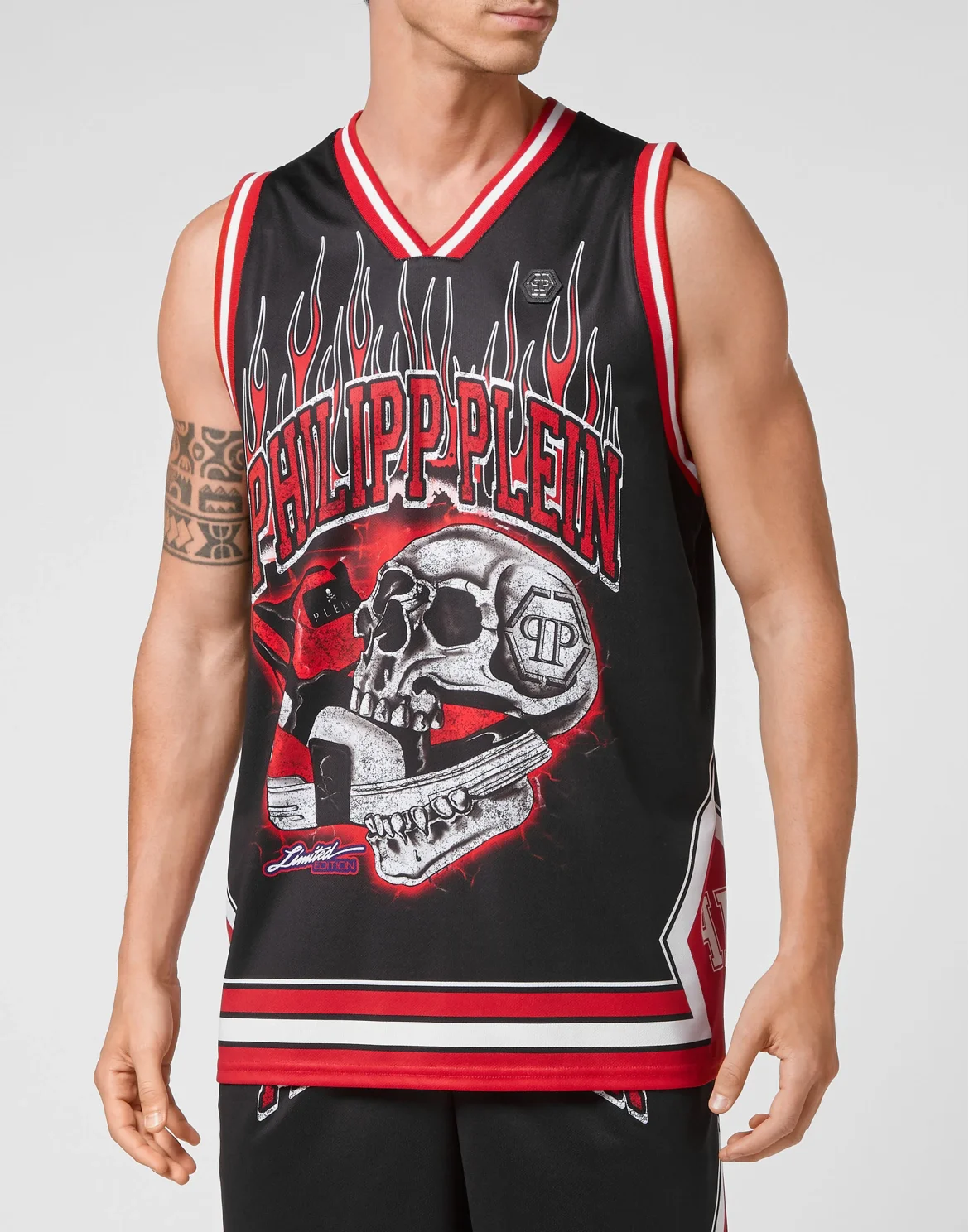 Basket Tank Top Skull on fire, цвет: Черный