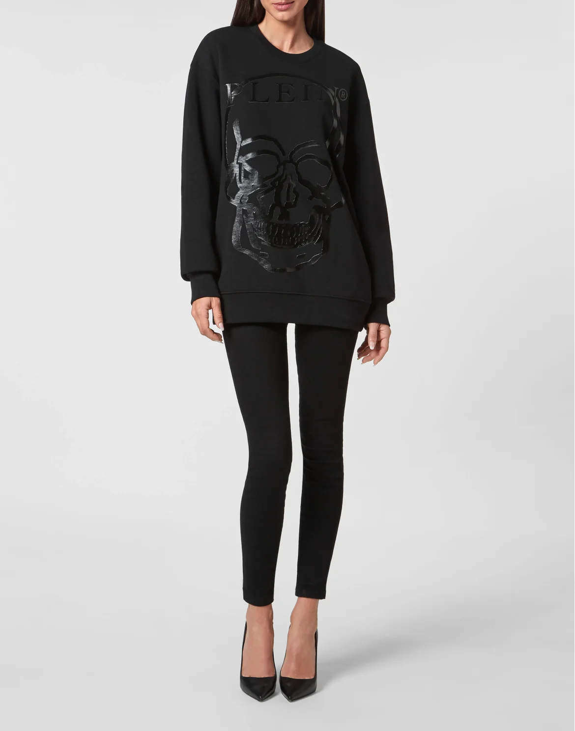 Sweatshirt LS Skull and Plein, цвет: Черный
