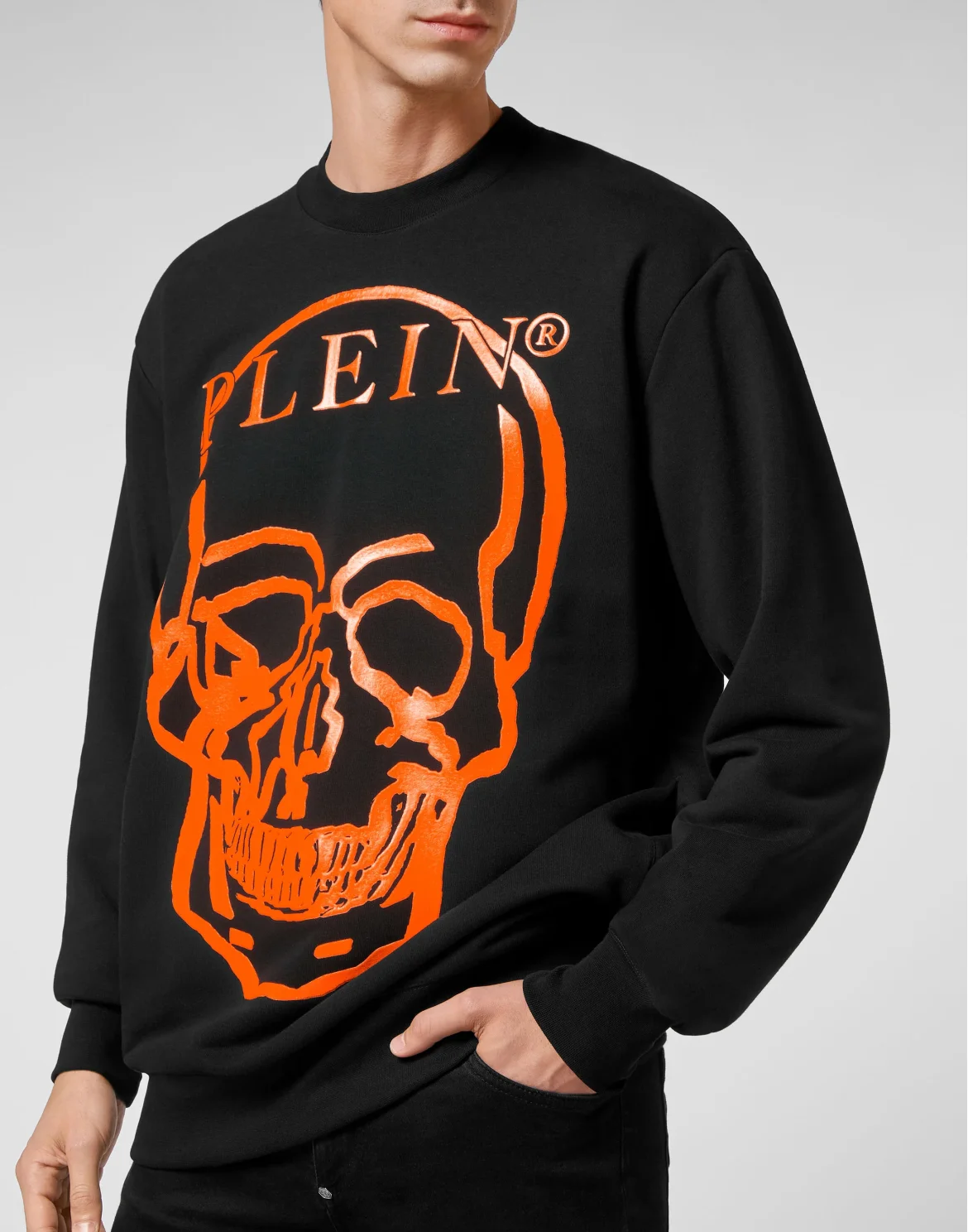 Sweatshirt LS Skull and Plein, цвет: Черный