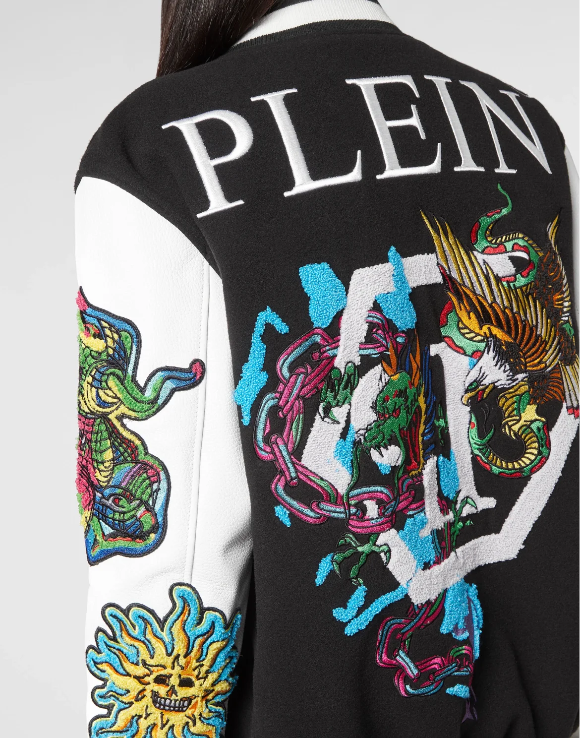 College Bomber Leather sleeves Tattoo Patches, цвет: Черный