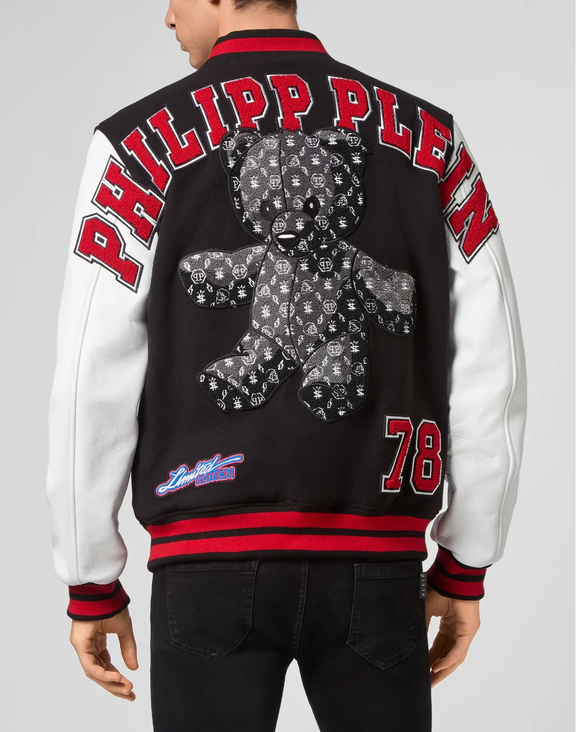 College Bomber  Teddy Bear, цвет: Черный