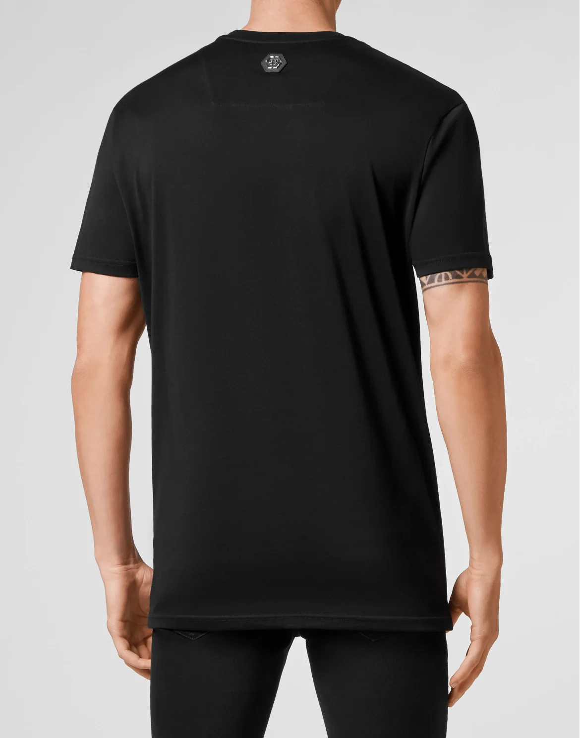 T-shirt Round Neck SS Flock print, цвет: Черный
