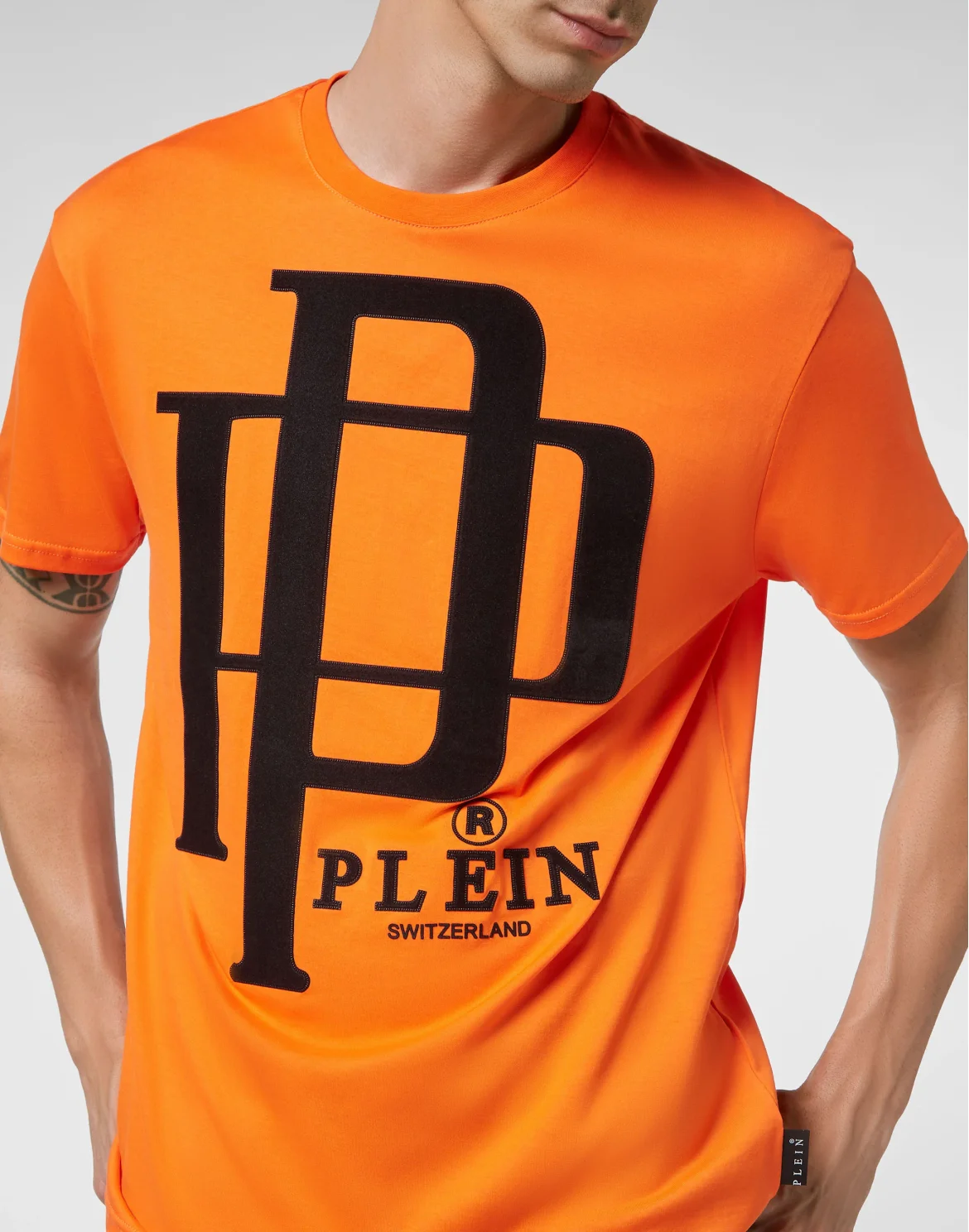 T-shirt Round Neck SS Flock print, цвет: Оранжевый