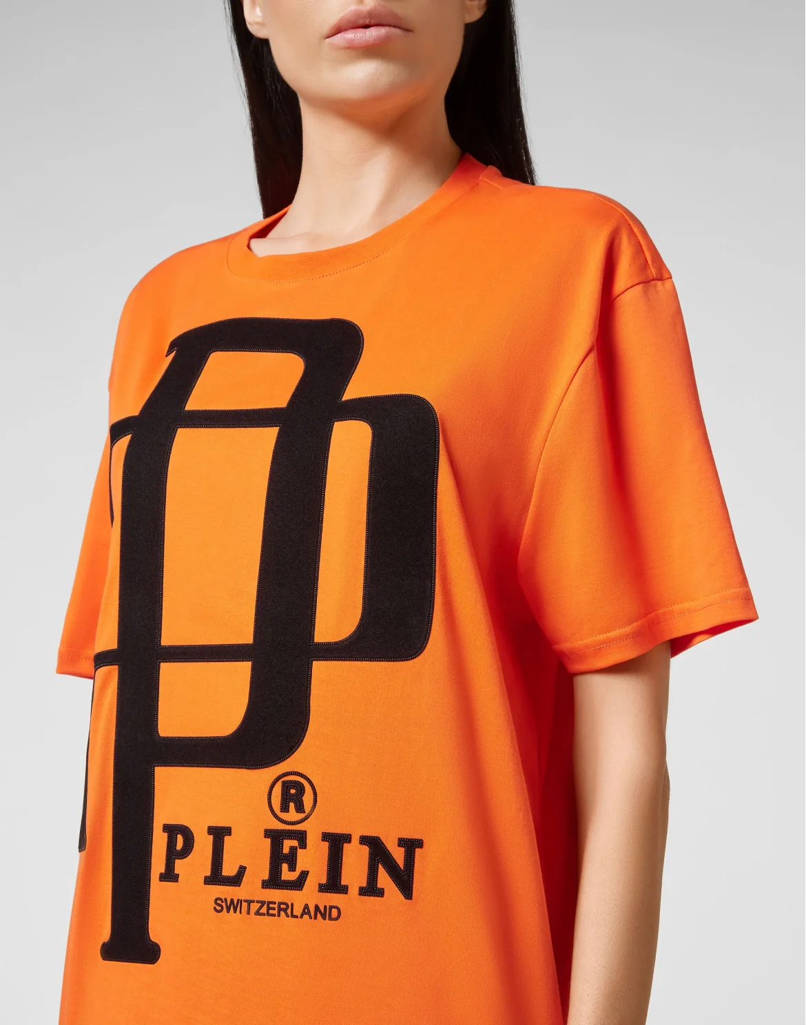 T-shirt Round Neck SS Flock print, цвет: Оранжевый