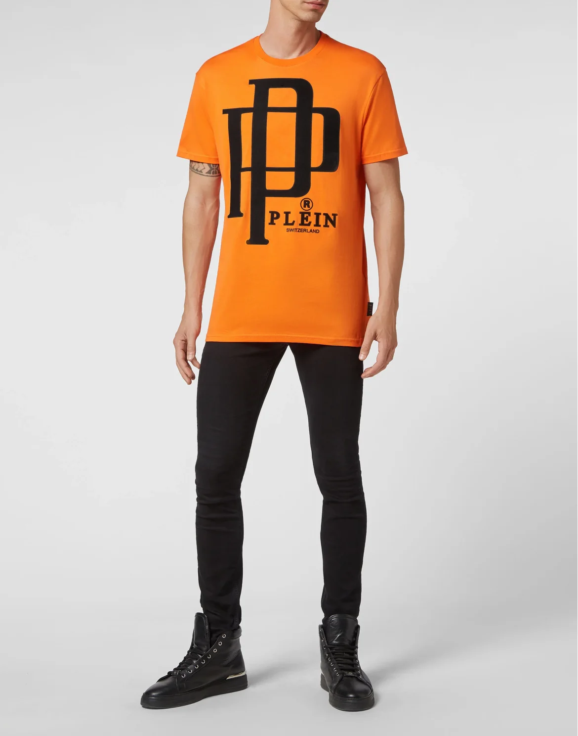 T-shirt Round Neck SS Flock print, цвет: Оранжевый