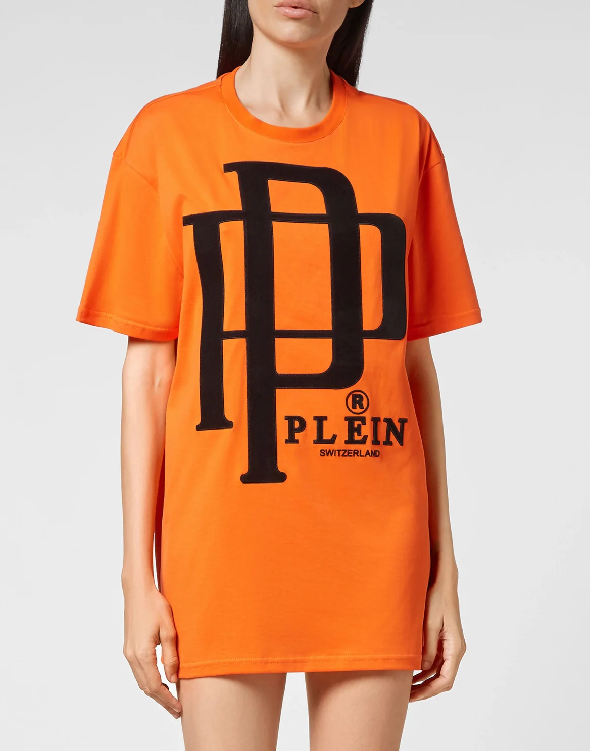 T-shirt Round Neck SS Flock print, цвет: Оранжевый