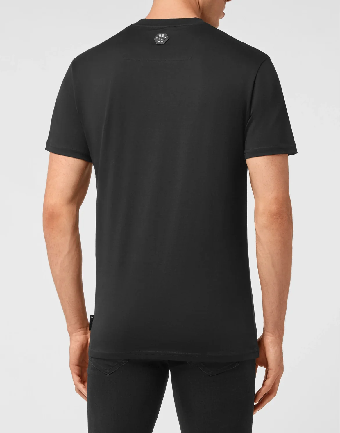 T-shirt Round Neck SS Skull and Plein with Crystals, цвет: Черный