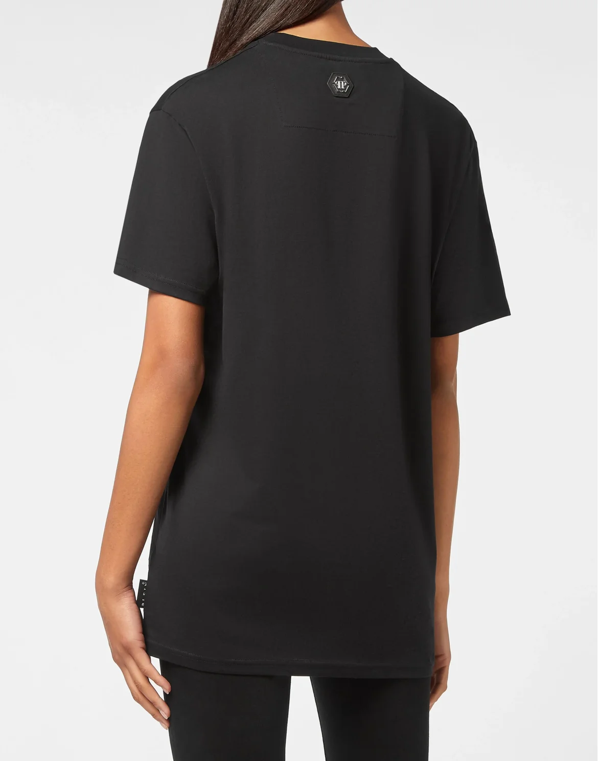 T-shirt Round Neck SS Skull and Plein with Crystals, цвет: Черный
