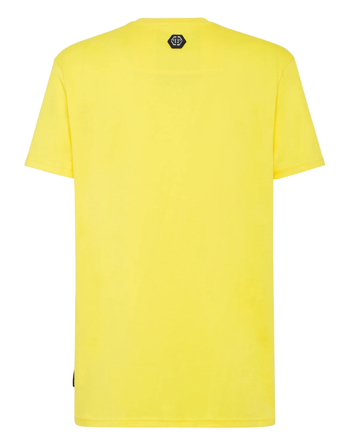 T-shirt Round Neck SS Skull and Plein with Crystals, цвет: Желтый