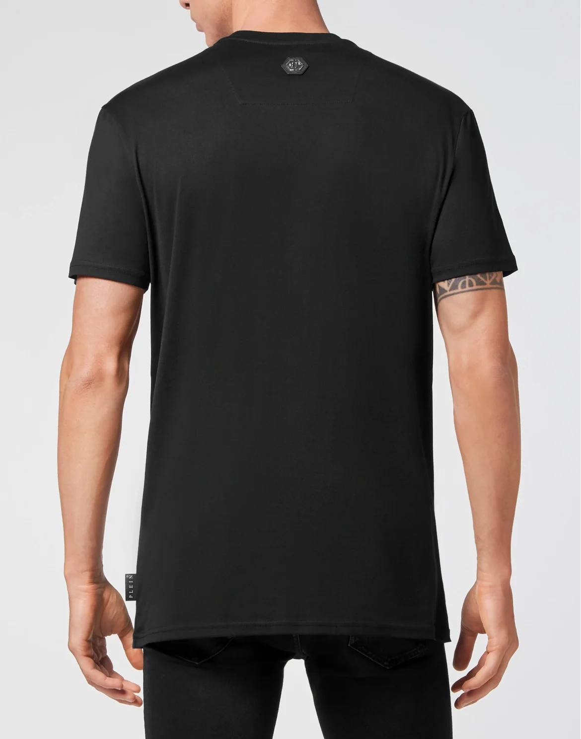 T-shirt Round Neck SS Skull and Plein with Crystals, цвет: Черный