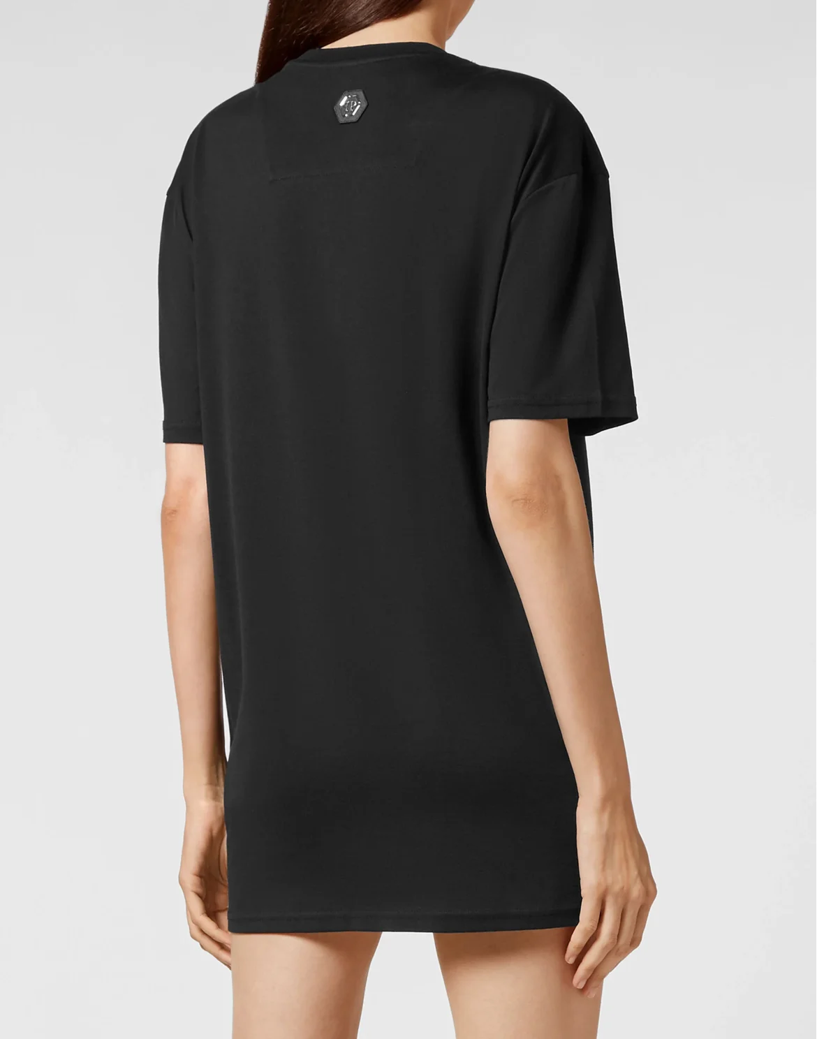 T-shirt Round Neck SS Skull and Plein with Crystals, цвет: Черный