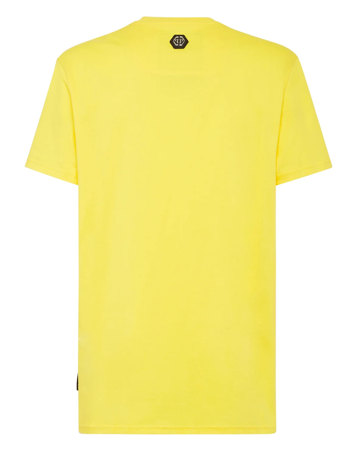T-shirt Round Neck SS Skull and Plein with Crystals, цвет: Желтый