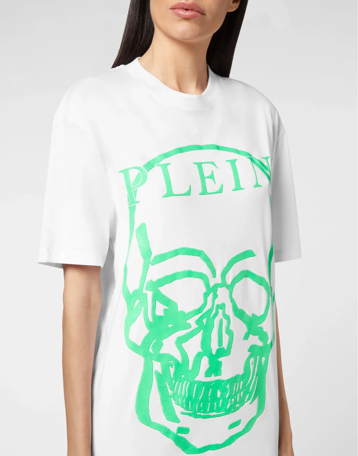 Jersey T-shirt Round Neck SS Skull and Plein, цвет: Белый