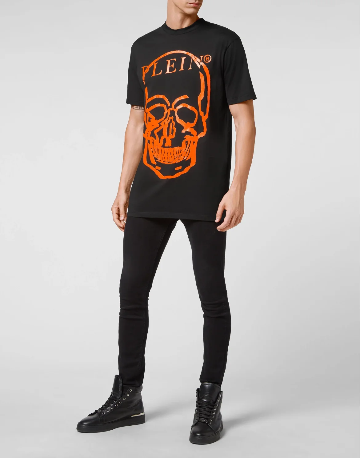 Jersey T-shirt Round Neck SS Skull and Plein, цвет: Черный
