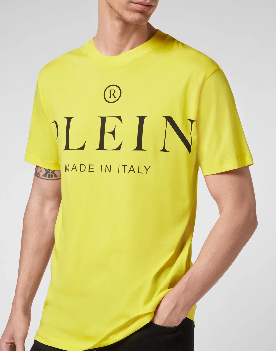 Jersey T-shirt Round Neck SS Iconic Plein, цвет: Желтый