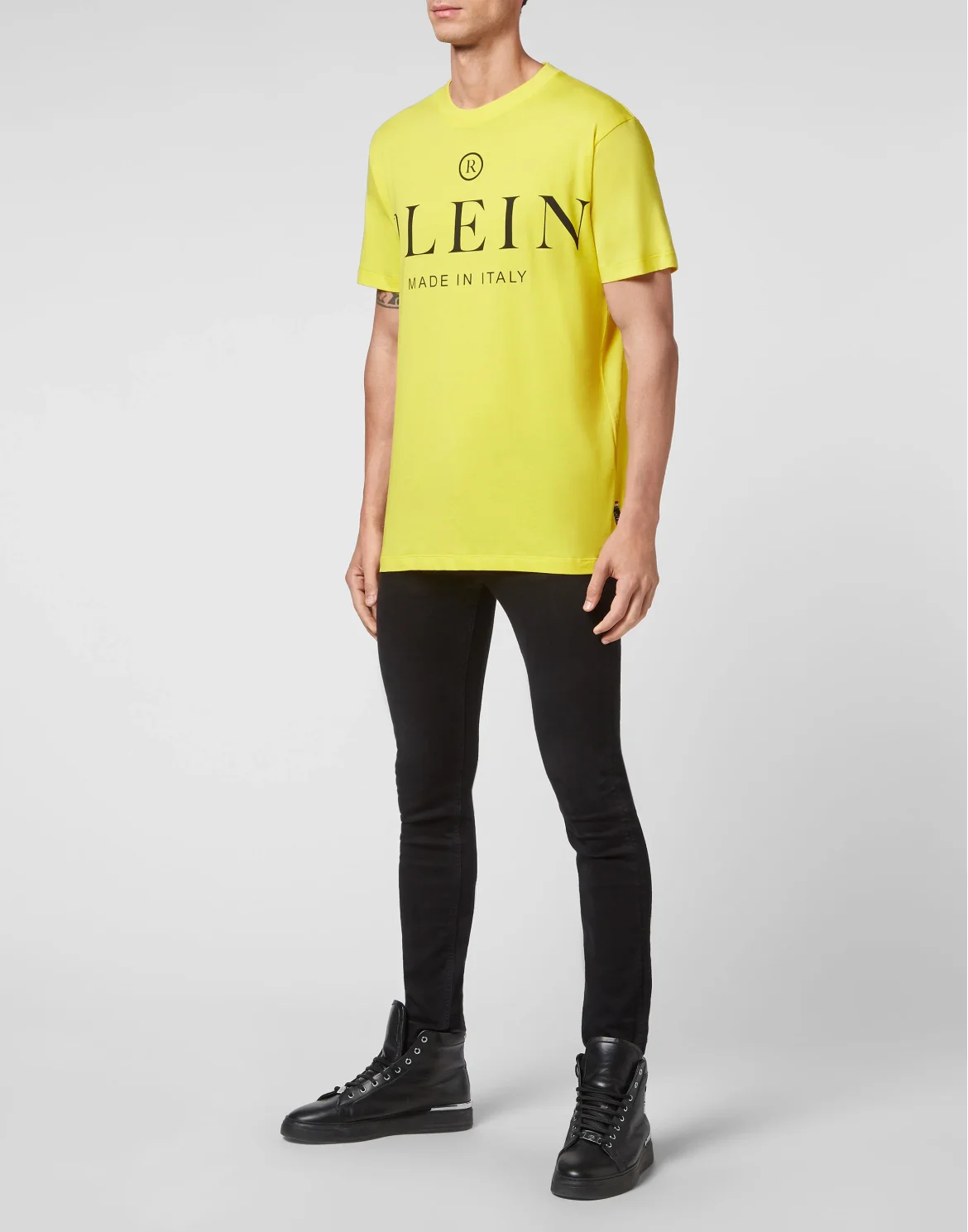 Jersey T-shirt Round Neck SS Iconic Plein, цвет: Желтый