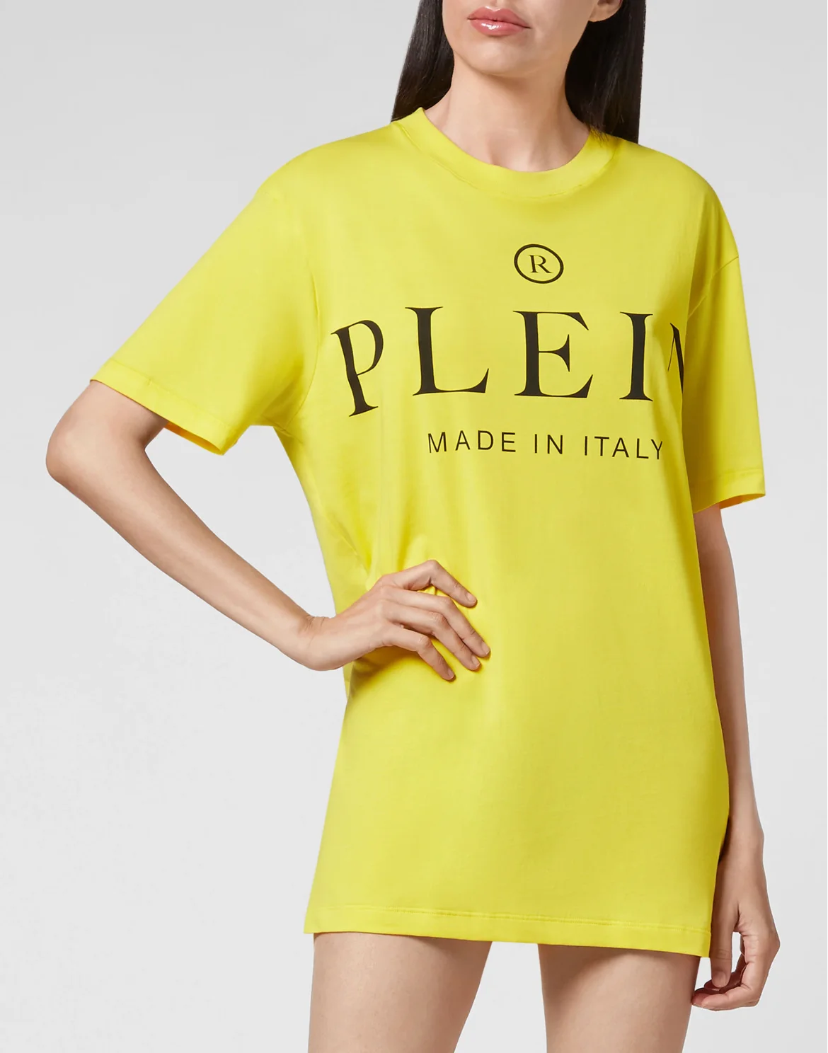 Jersey T-shirt Round Neck SS Iconic Plein, цвет: Желтый