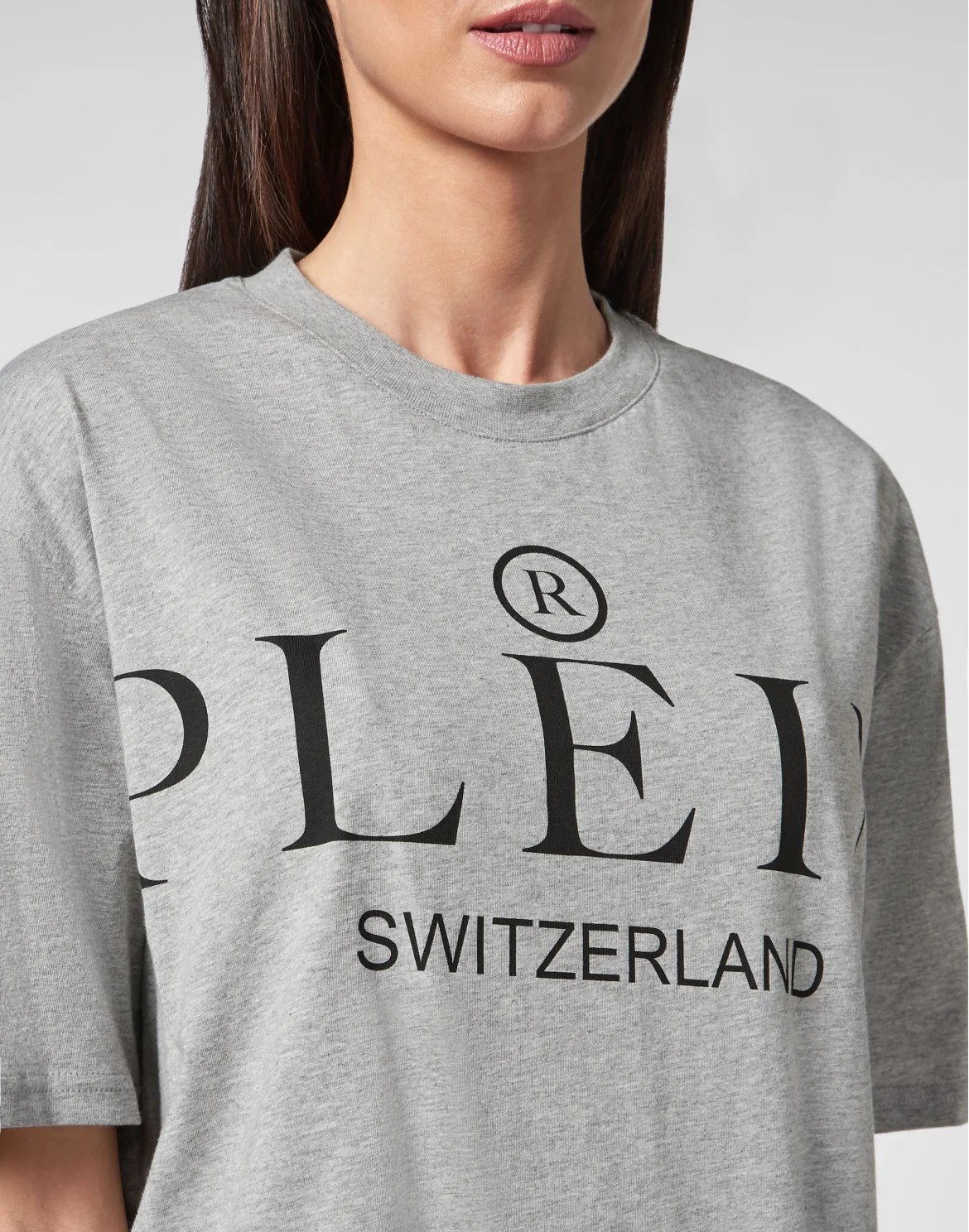 Jersey T-shirt Round Neck SS Iconic Plein, цвет: Серый