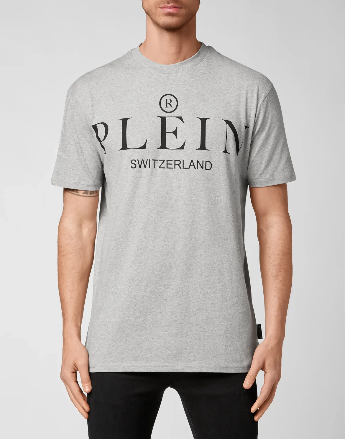 Jersey T-shirt Round Neck SS Iconic Plein, цвет: Серый