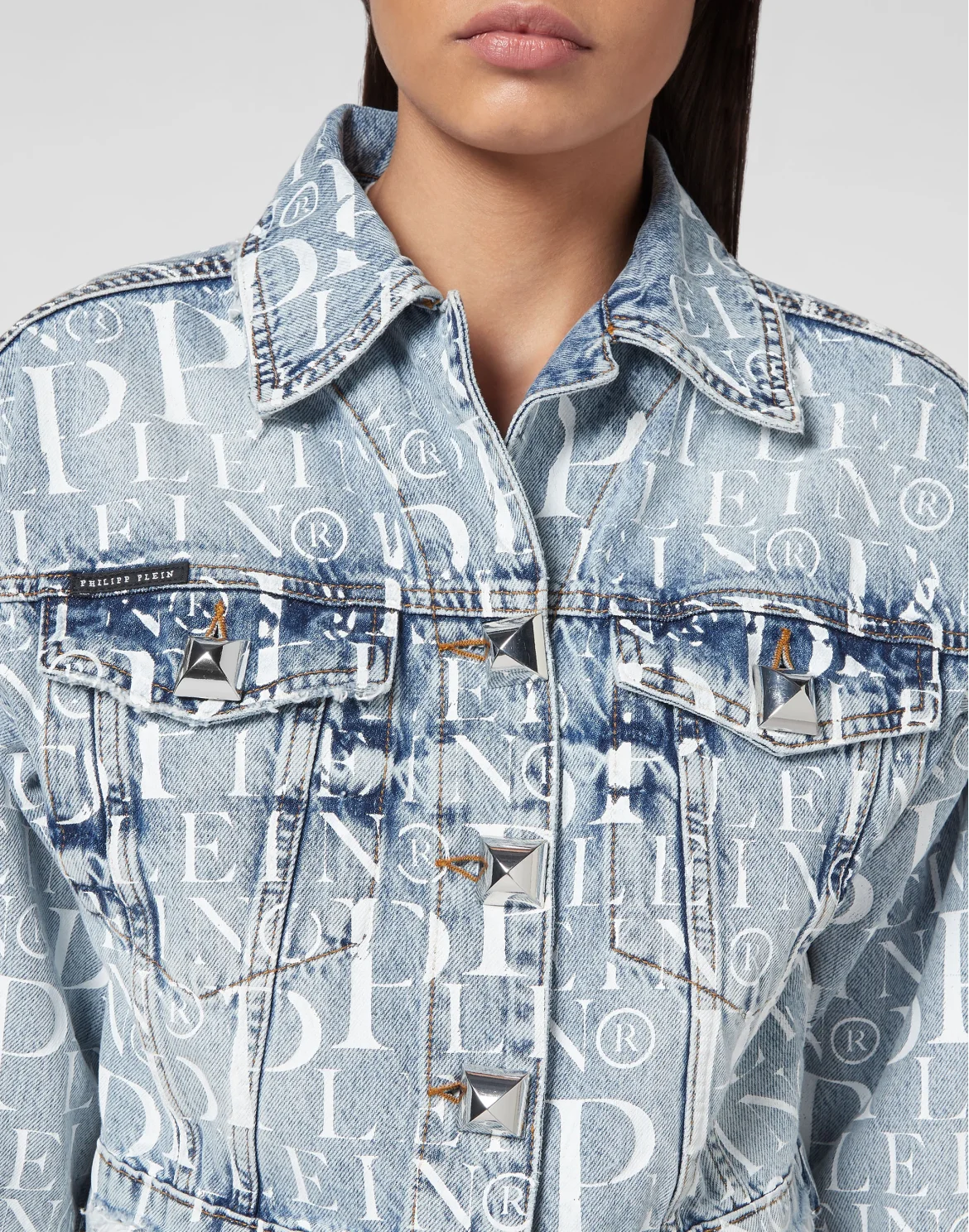 Denim Jacket Cropped Philipp Plein TM, цвет: Синий