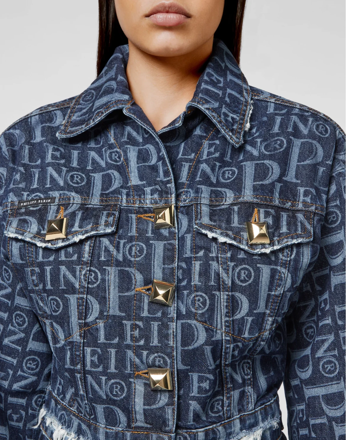 Denim Jacket Cropped Philipp Plein TM, цвет: Синий