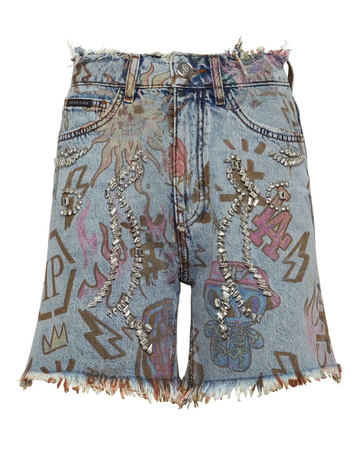 Hot Pants Tattoo Monogram with Crystals, цвет: Синий