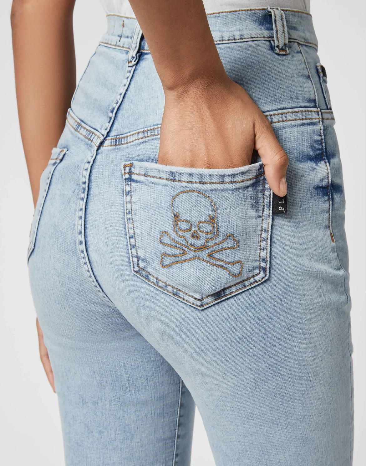 Super High Waist Jegging Skull, цвет: Синий