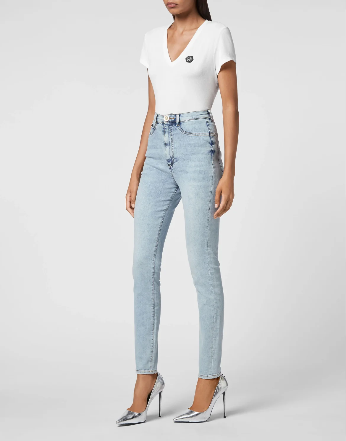 Super High Waist Jegging Skull, цвет: Синий