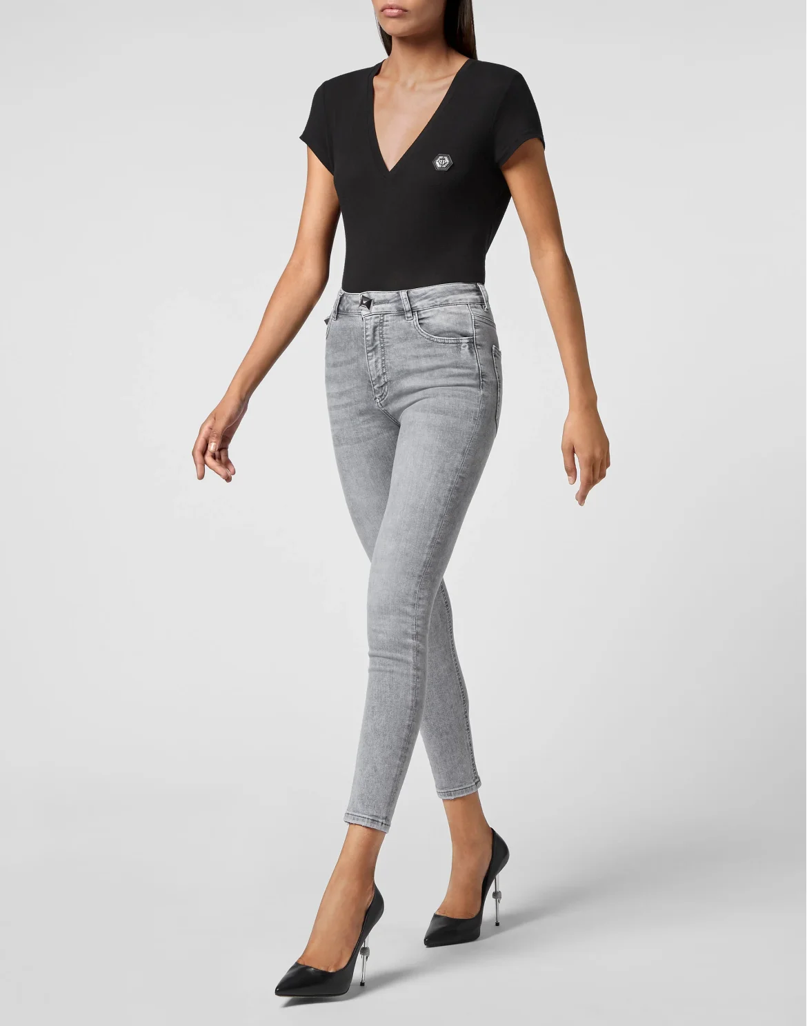 Denim Trousers Skinny, цвет: Серый