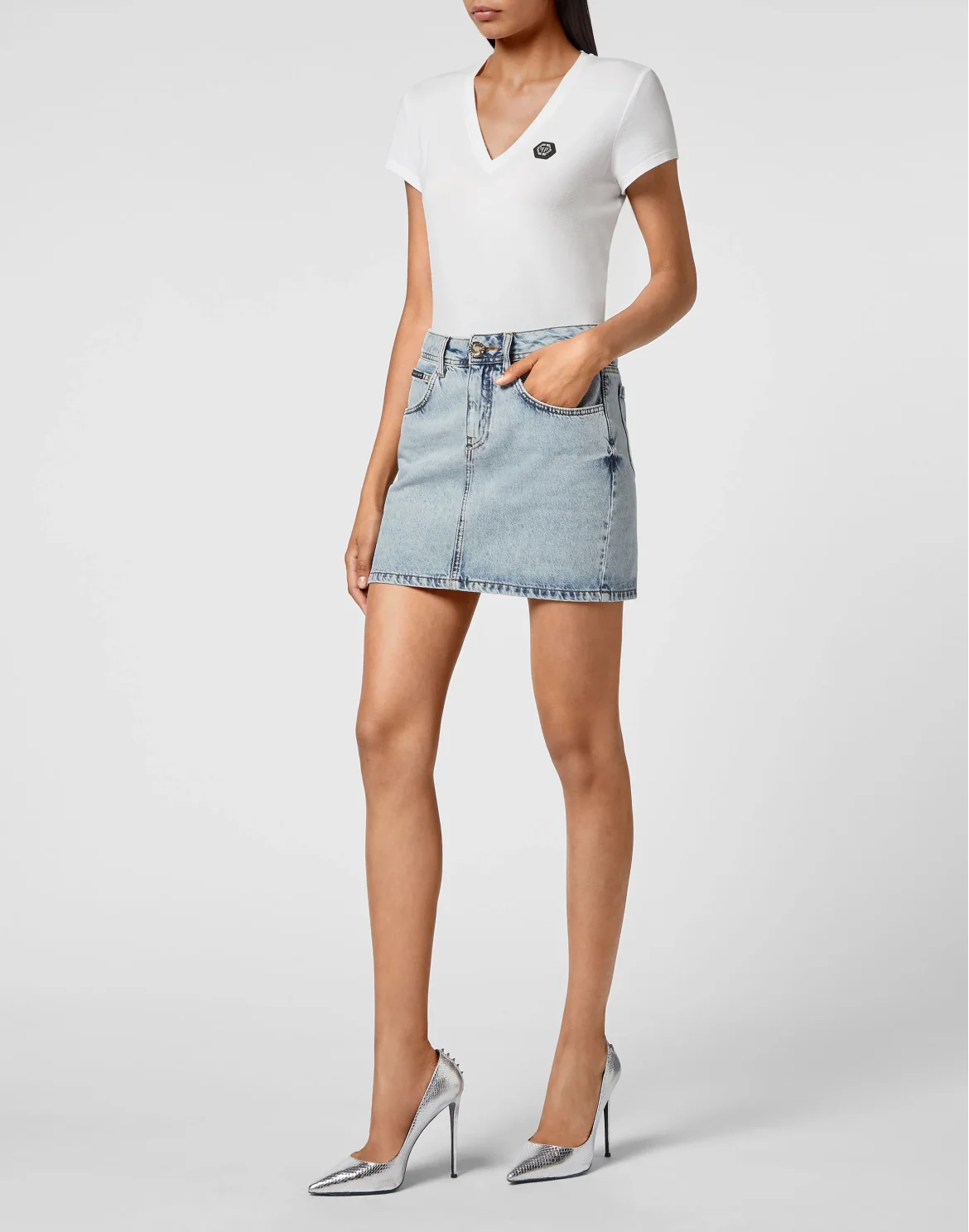 Denim Mini Skirt Skull, цвет: Синий