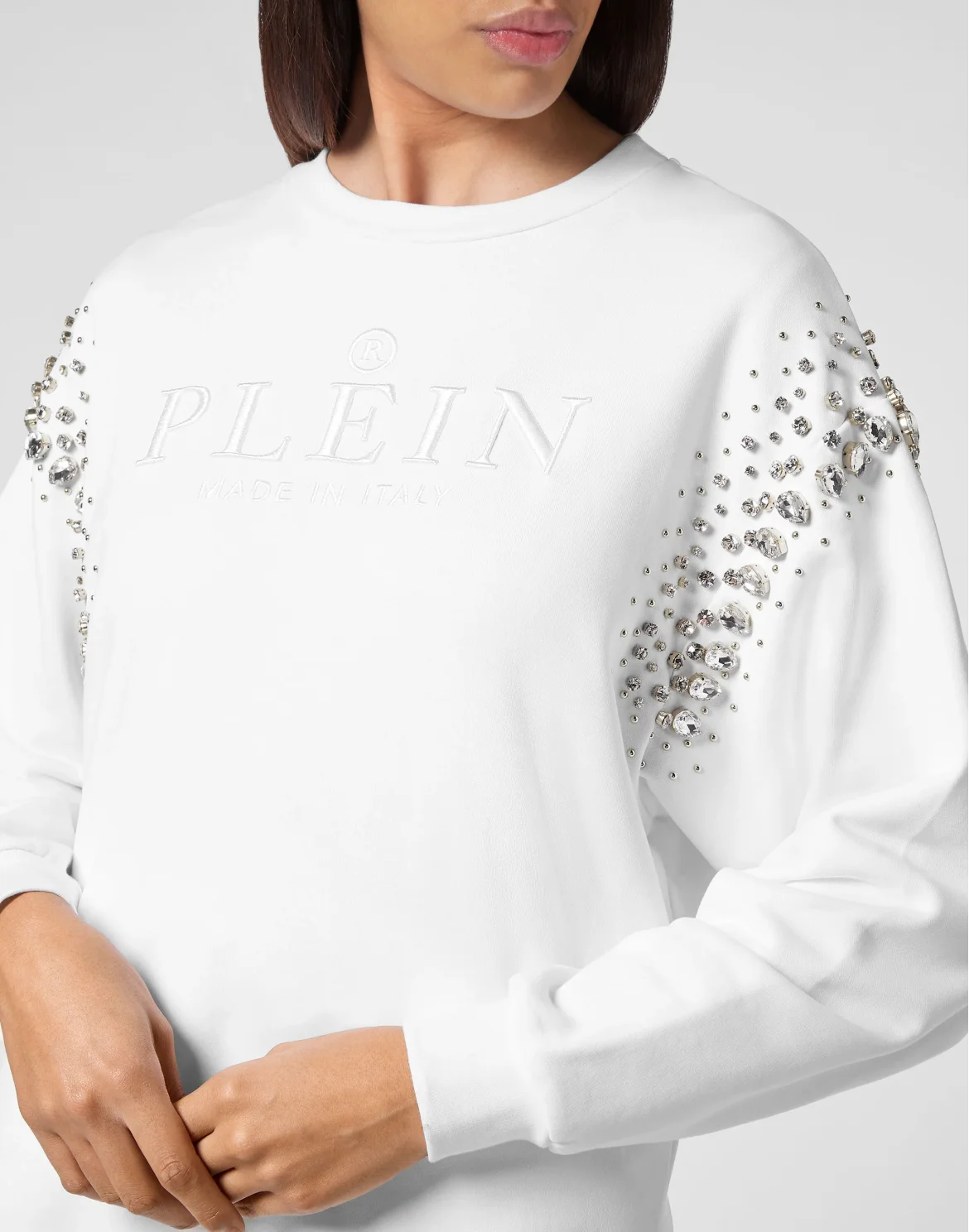 Sweatshirt LS Crystal Iconic Plein, цвет: Белый