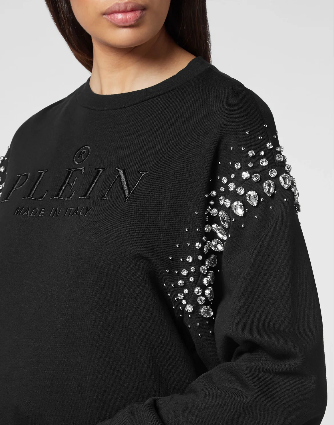Sweatshirt LS Crystal Iconic Plein, цвет: Черный
