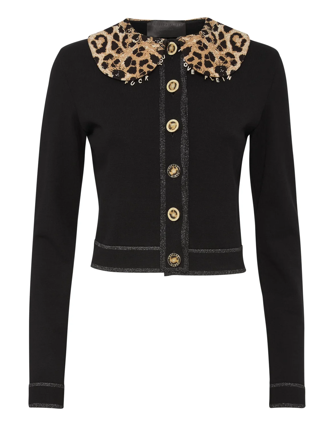 Cardigan Short Leopard, цвет: Черный