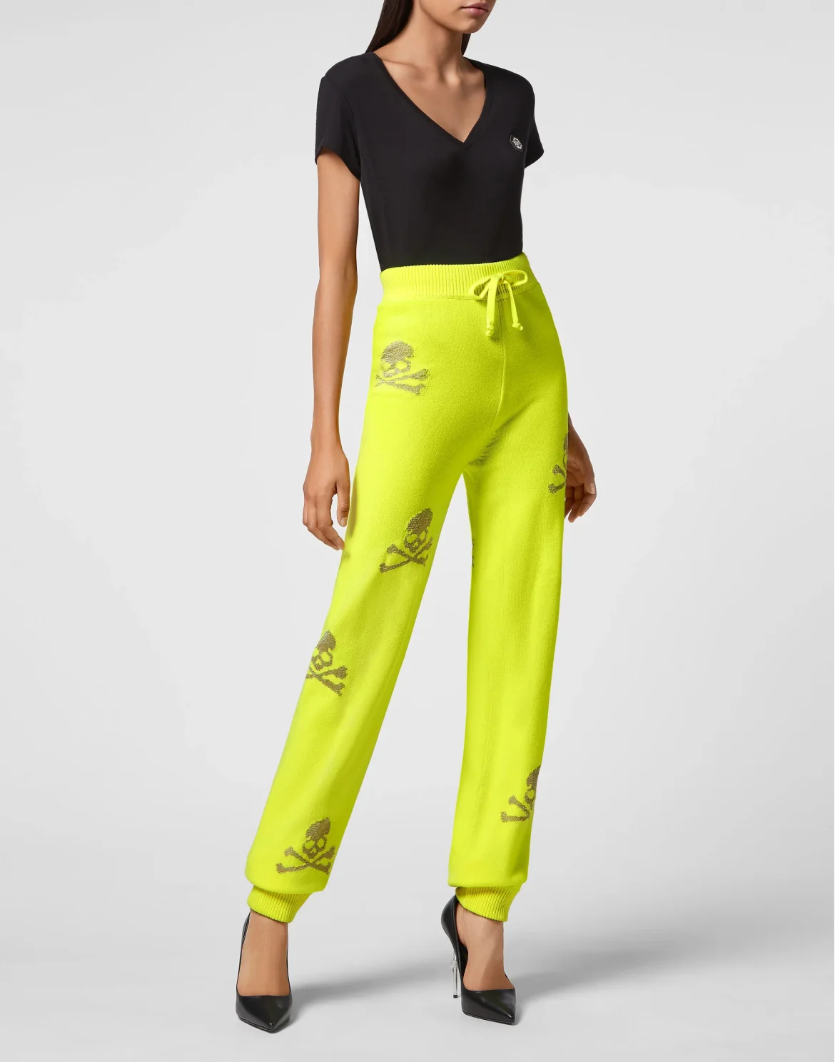 Wool Blend Jogging Trousers Crystal Skull, цвет: Желтый