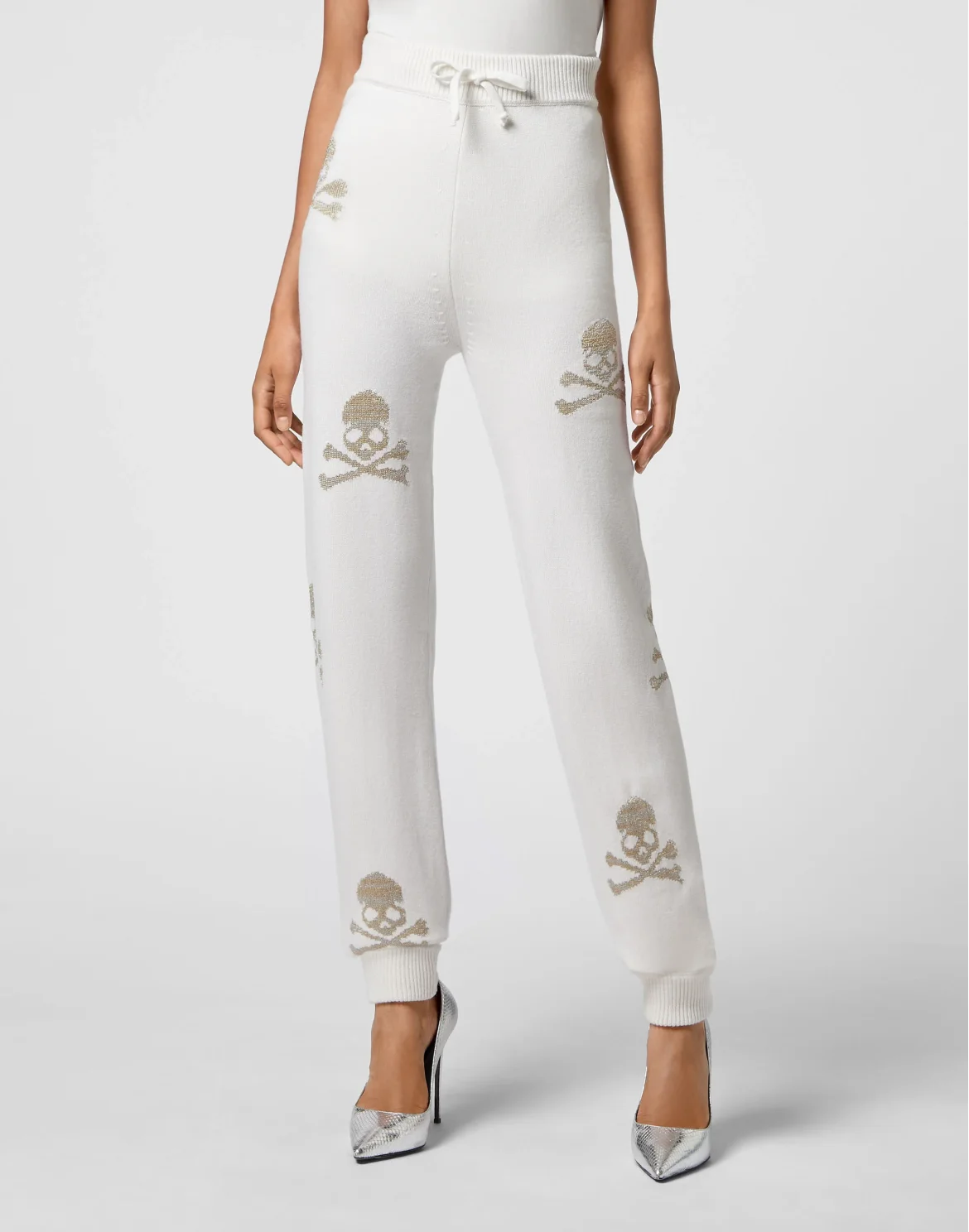 Wool Blend Jogging Trousers Crystal Skull, цвет: Бежевый