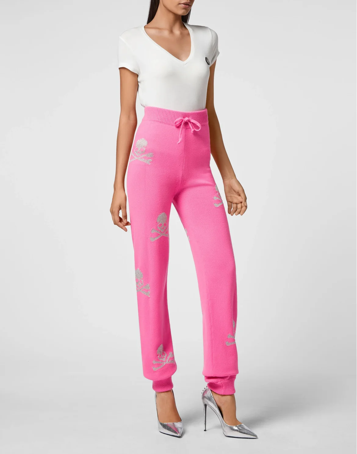 Wool Blend Jogging Trousers Crystal Skull, цвет: Розовый