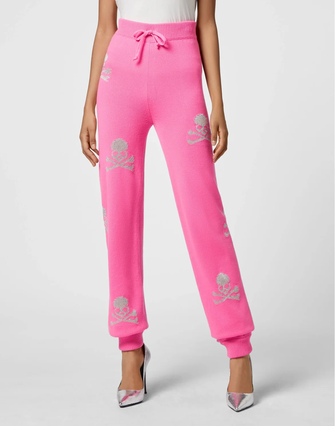 Wool Blend Jogging Trousers Crystal Skull, цвет: Розовый